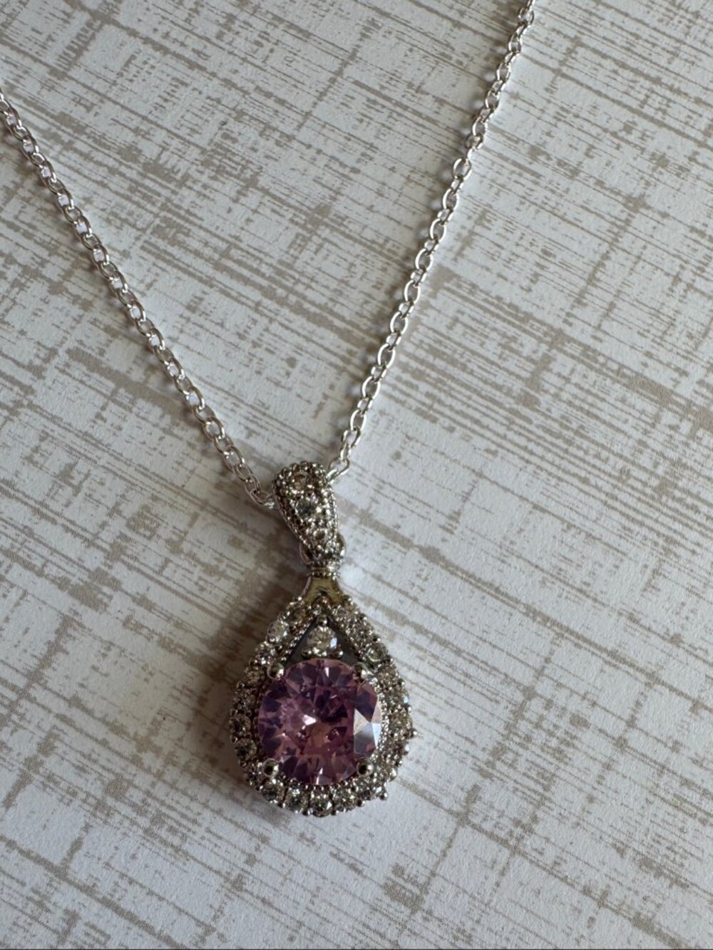 Blush Teardrop Necklace